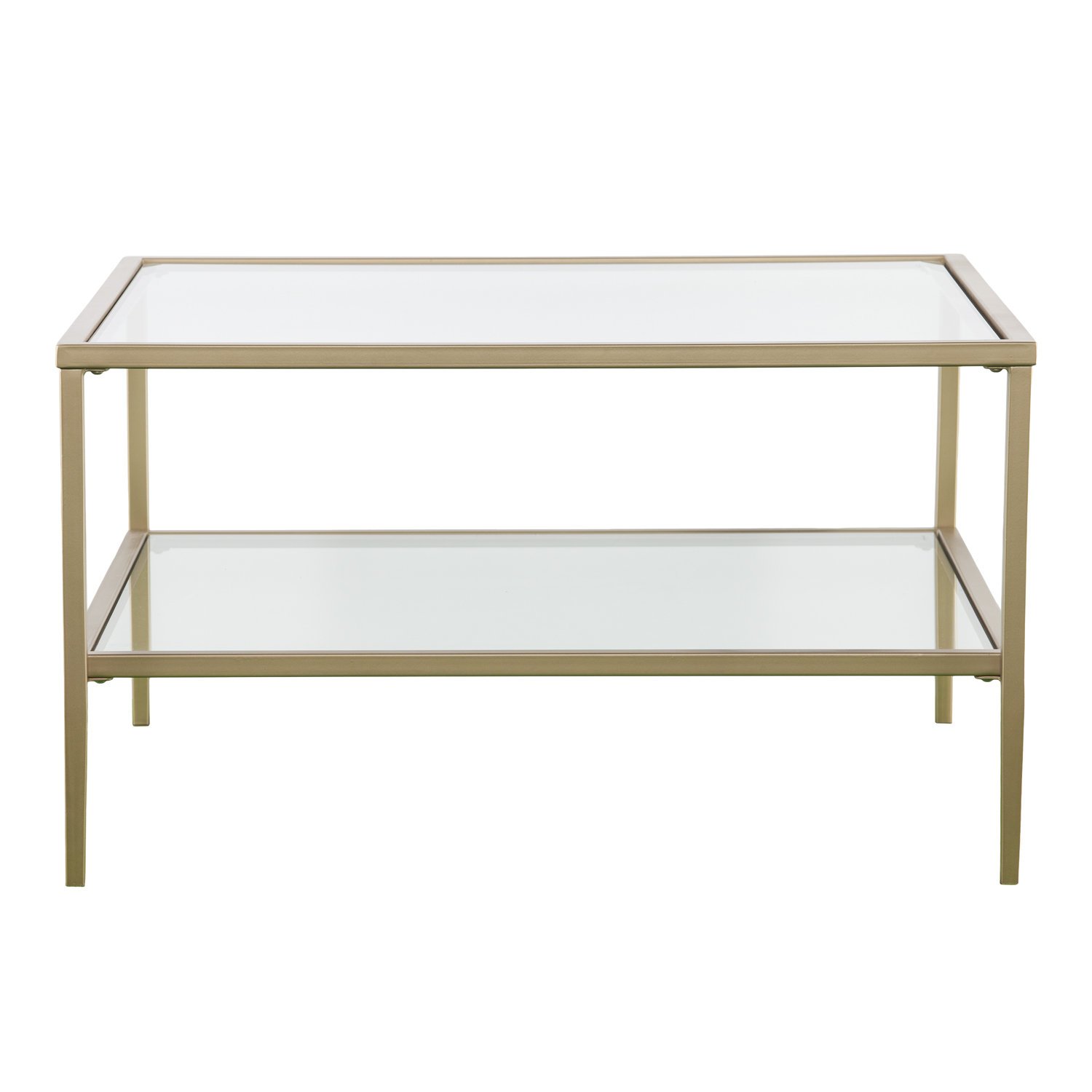 Red Barrel Studio Myron Square Metal/Glass Open Shelf Coffee Table